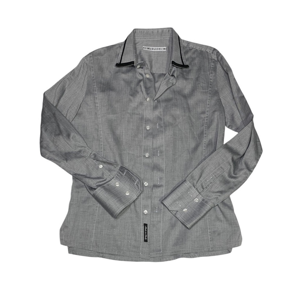 Bikkembergs fitted button down shirt with black accent collar size 41 EU